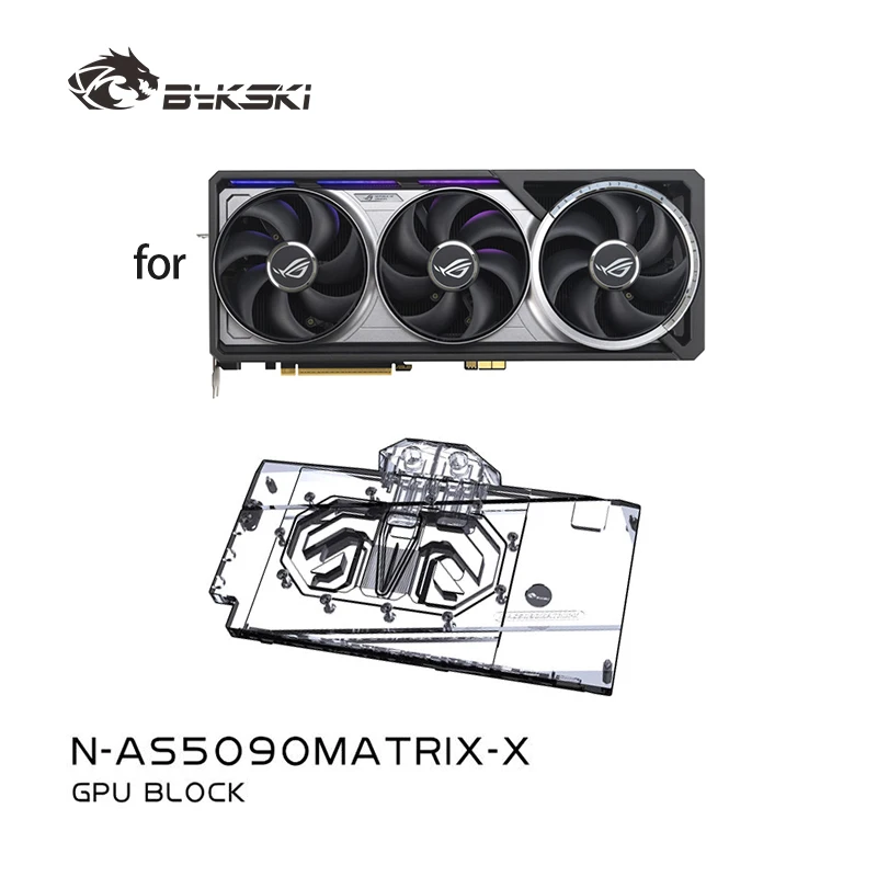 Bykski N-AS5090MATRIX-X /GPU Water Block for ASUS ROG ASTRAL RTX 5090 O32G GAMING BTF / MATRIX P32G Card, Copper Cooler Radiator