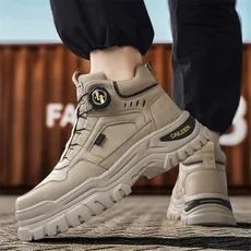 2025 High-top boots British workwear motorcycle shoes Versatile casual shoes Trendy outdoor Hiking shoes  sneakers men