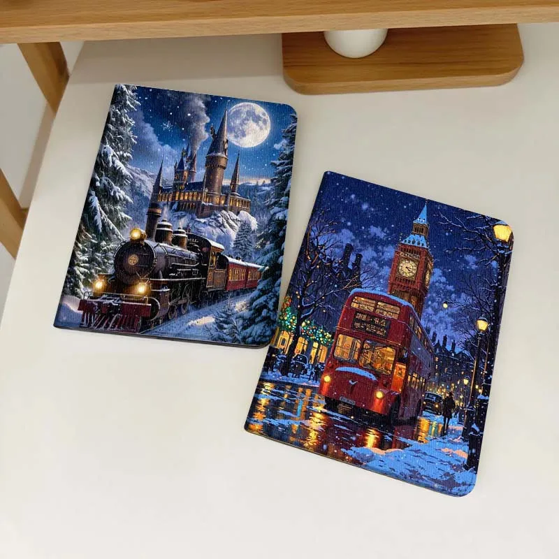 

Snowy Castle Train Night Tablet Case For Samsung Galaxy Tab S6 S8 S9 S10 Lite FE 10.4 11 Inch 2022 2024