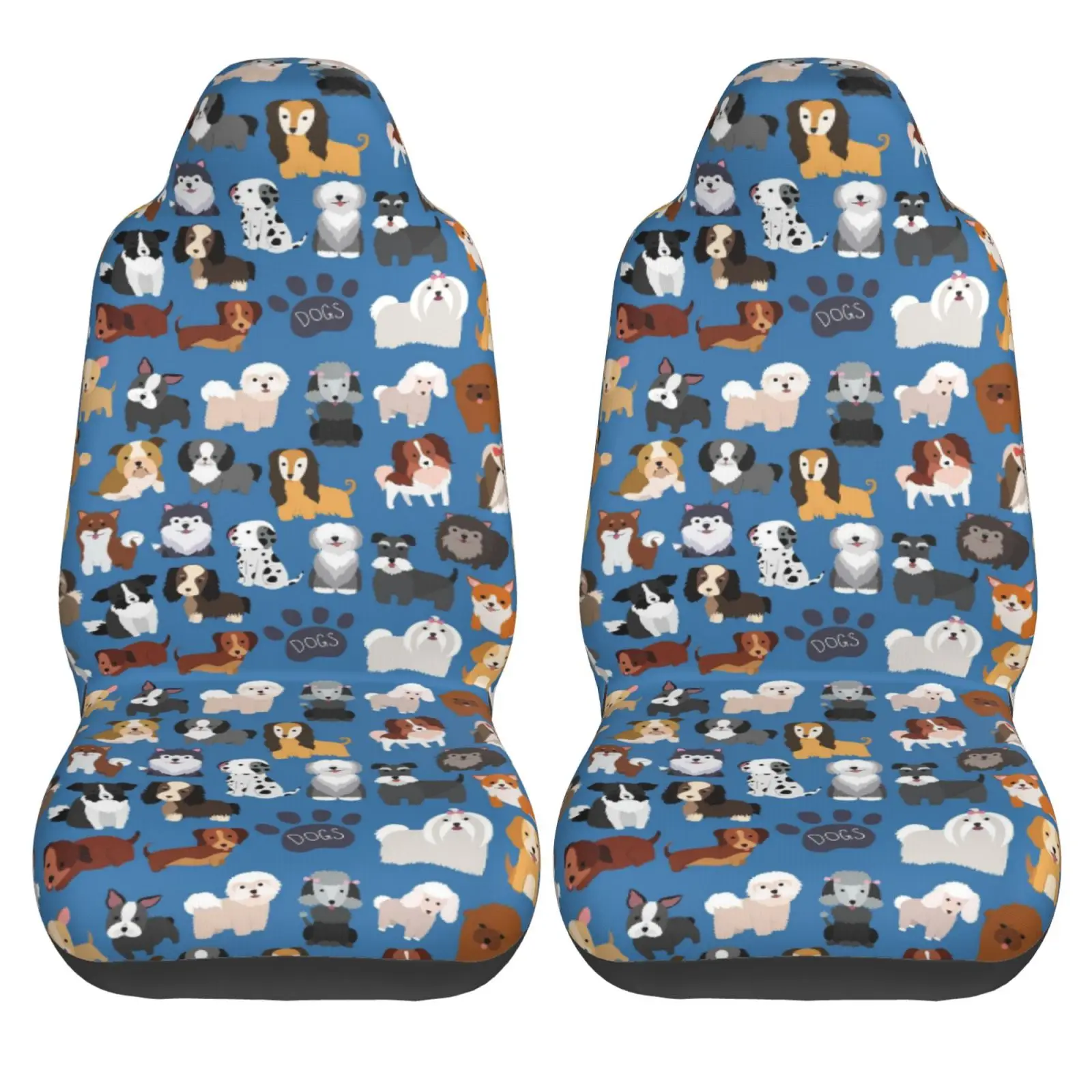 

Cute Dog 2-piece Car Seat Cover - Anti-static Front Seat Cushion - Suitable for All Car Protective Seat Covers
