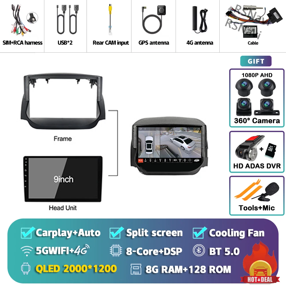 Android 15 Carplay Auto 2 K Scherm Autoradio Multimedia Speler Voor Ford Ecosport 2013-2017 DSP 2din autoradio Stereo Qualcomm