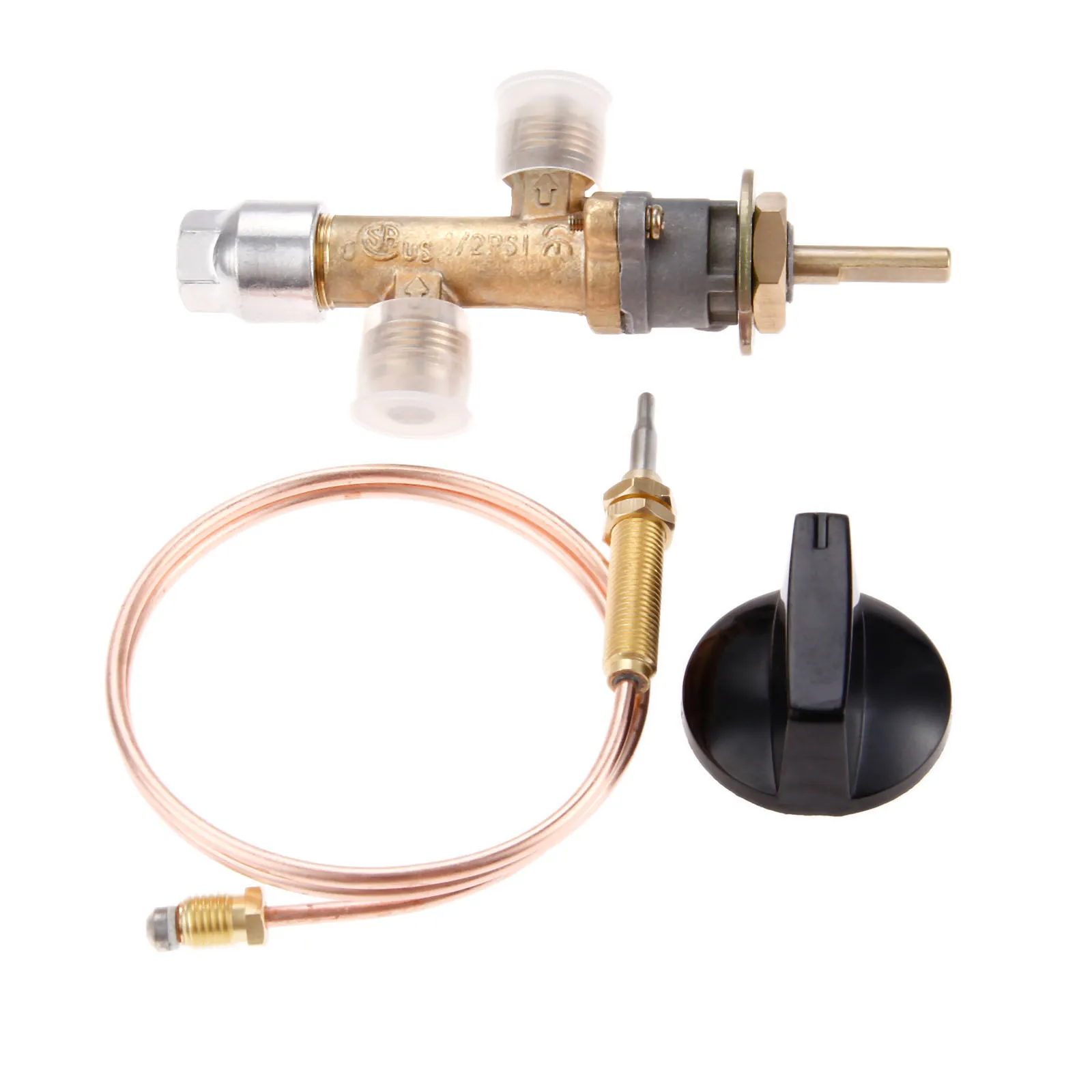 Low Pressure Propane Gas Flame Failure Safety Control Valve Kit with Thermocouple and Knob Switch for Fireplace Gas Grill Heater