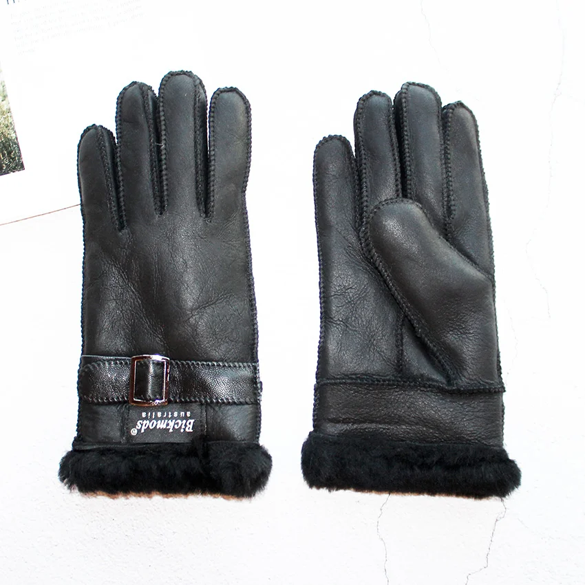 Winter Warm Sheepskin Fur Gloves Children\'s Leather Thick Primary School Students Windproof Fashion New Finger Gloves