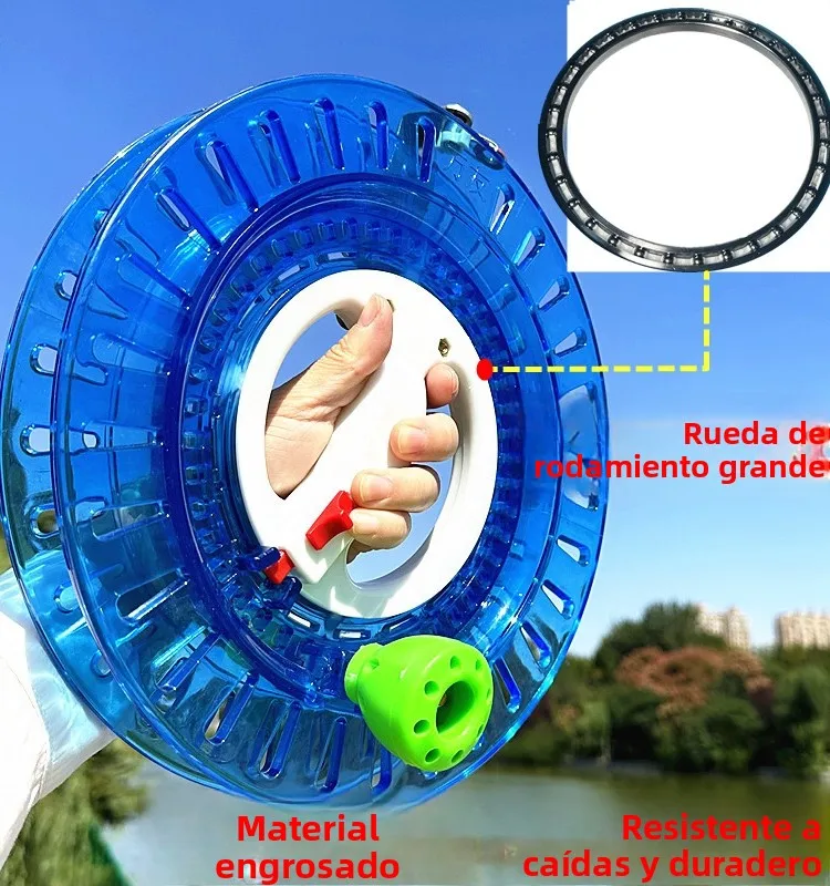 Carrete de Pesca de Alta Gama para Niños y Adultos, Carrete de Pesca con Rodamientos Grandes, Carrete Manual para Pesca en Ba...
