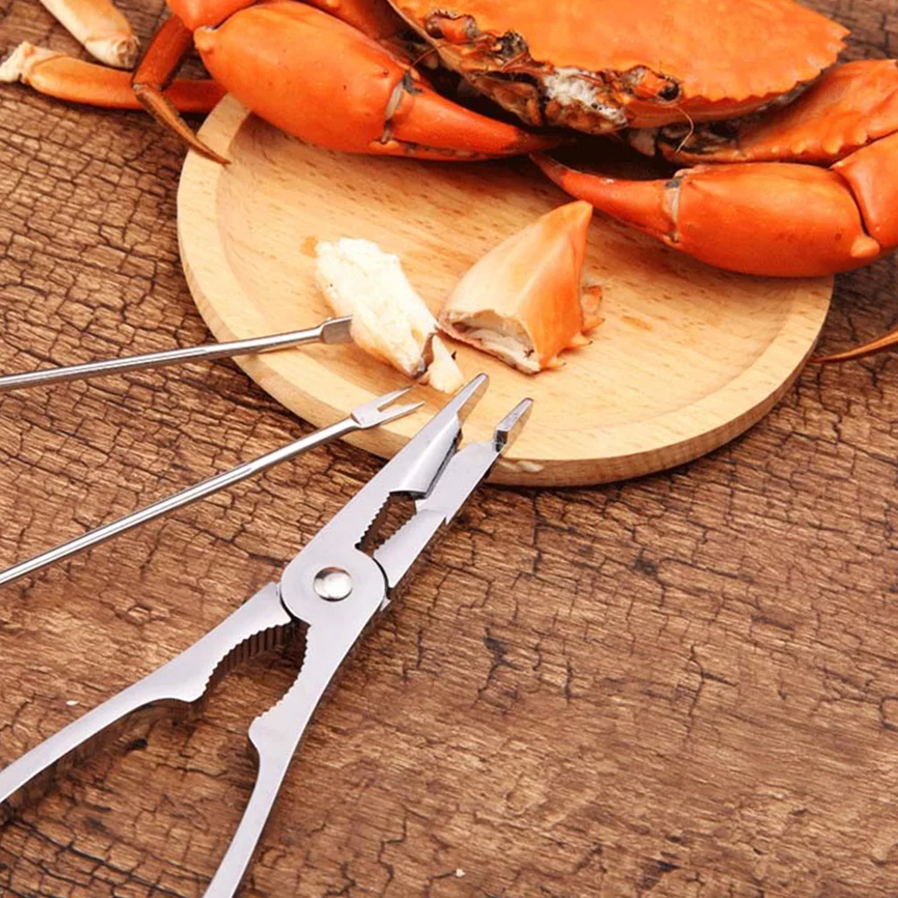 

Crab Claw Tool Set Seafood Tools Crackers Forks Tongs Picks Handling Utensils Stainless Steel Lobster Oyster Nut Walnut
