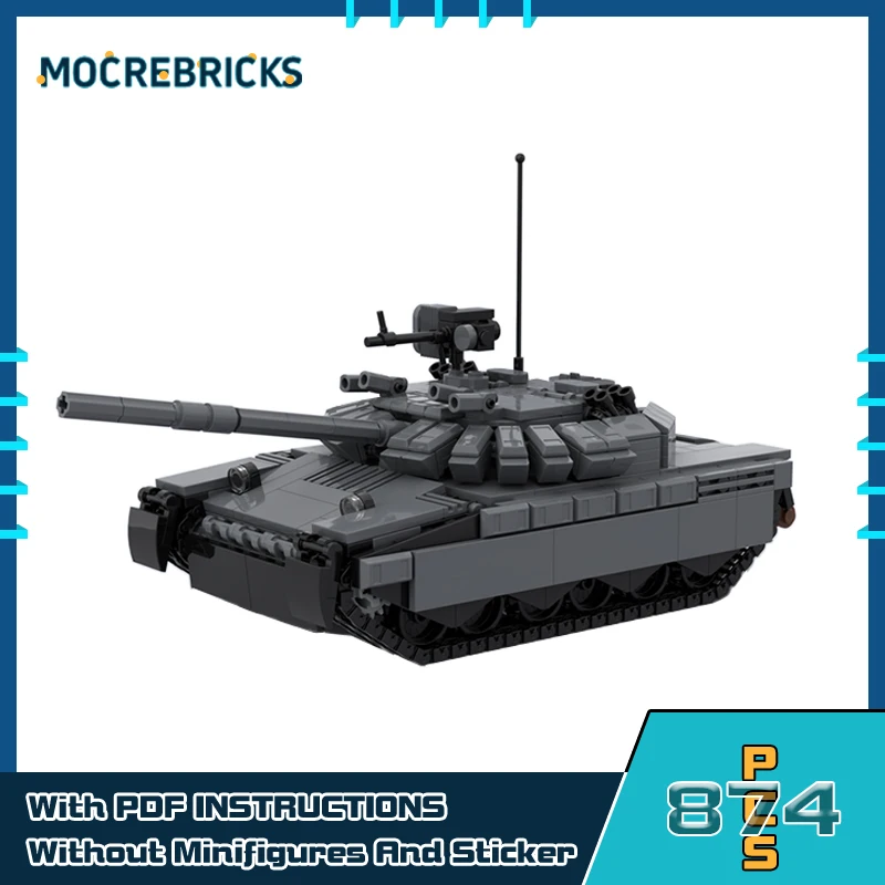 

WW2 Weapon Military Series T-80BVM Tank MOC Building Block Tracked Armored Vehicle Model DIY Bricks Toys Children's Xmas Gifts