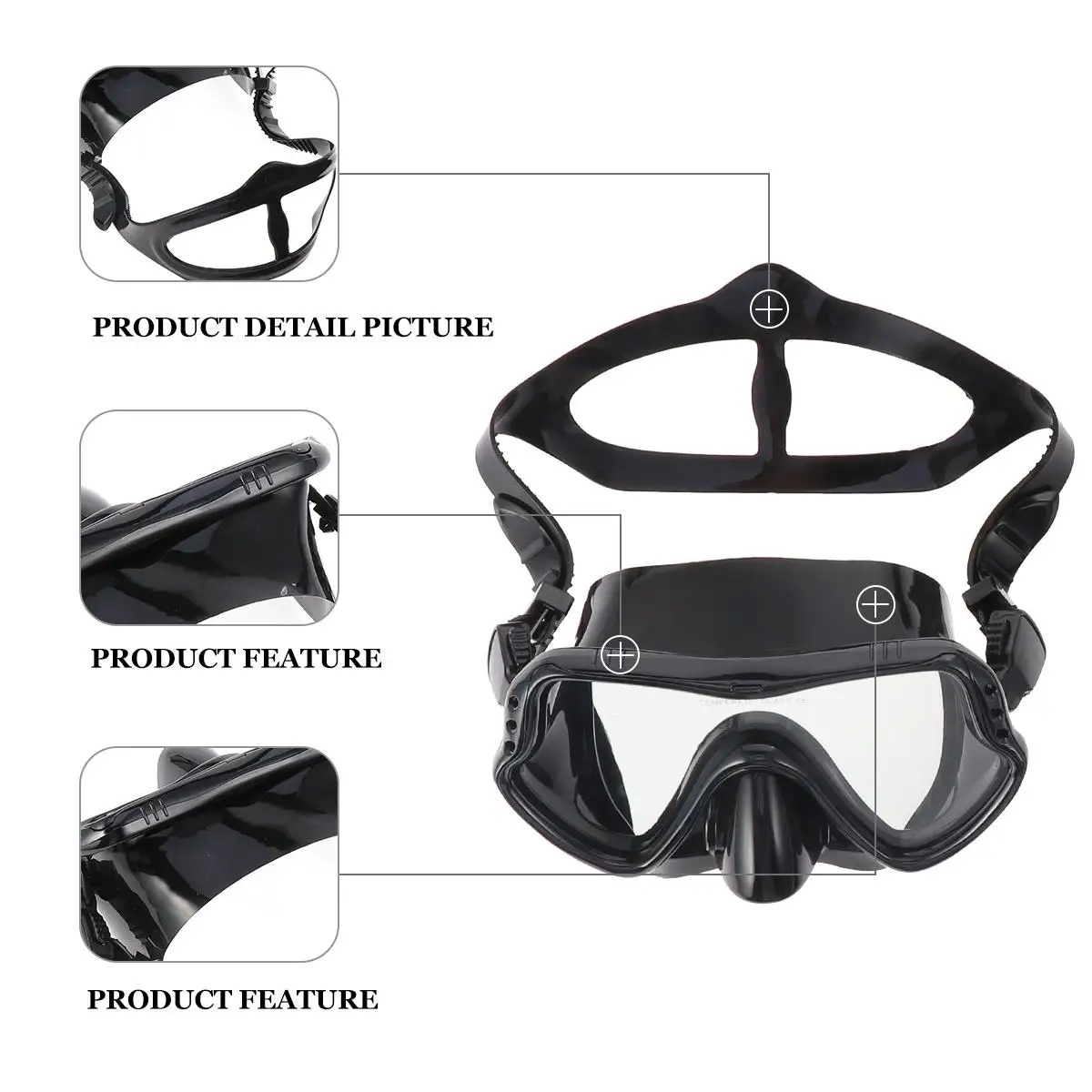 

Snorkeling Mask Set Masks Silicone Dive Breathing Tube Equipment and Black Women