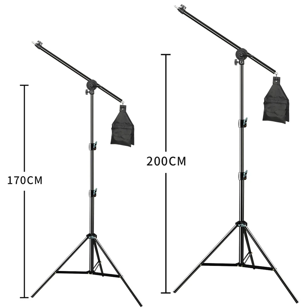 C Stand 170-200cm Photo Studio Kit Light Stand Cross Arm With Weight Bag Photo Studio Accessories Extension Rod 75 -135CM