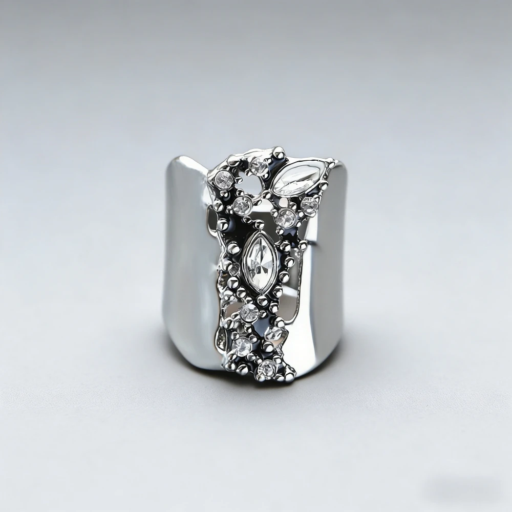 1 Piece, Fashion 925 Silver Plated Ring for Ladies Daily Accessories, Girls Holiday Gifts