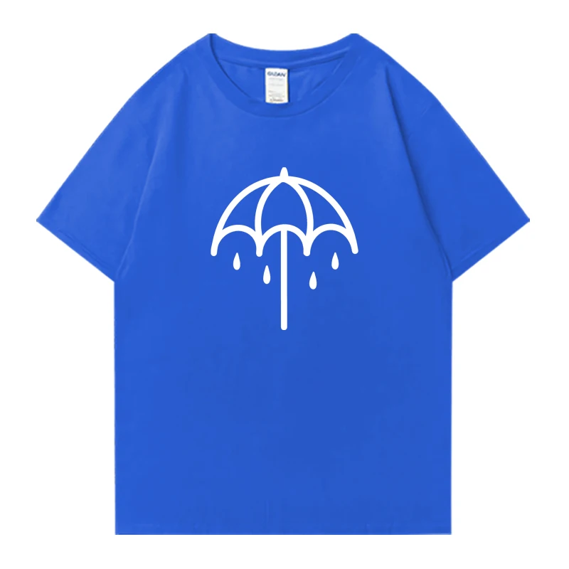Umbrella Pattern Pure Cotton Printed Men's and Women's Fashionable Loose Casual T-shirt Summer New Personalized T-shirt