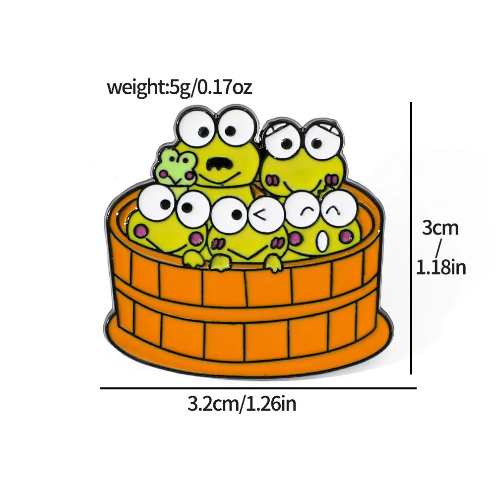 الكرتون سانريو بروش لطيف Keroppi المينا دبوس شارة معدنية مجوهرات على ظهره الملابس والاكسسوارات هدايا لصديق