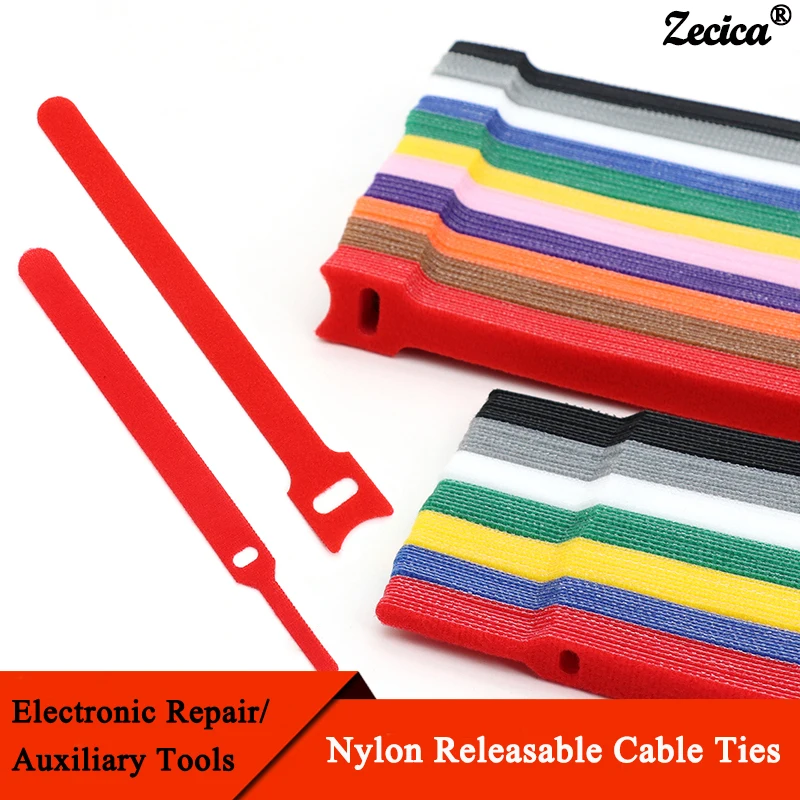 Releasable Cable Tie 150 200 250 300mm Plastics Fastening Reusable Ties Straps Nylon Wrap Zip Bundle Bandage Cable Organiser