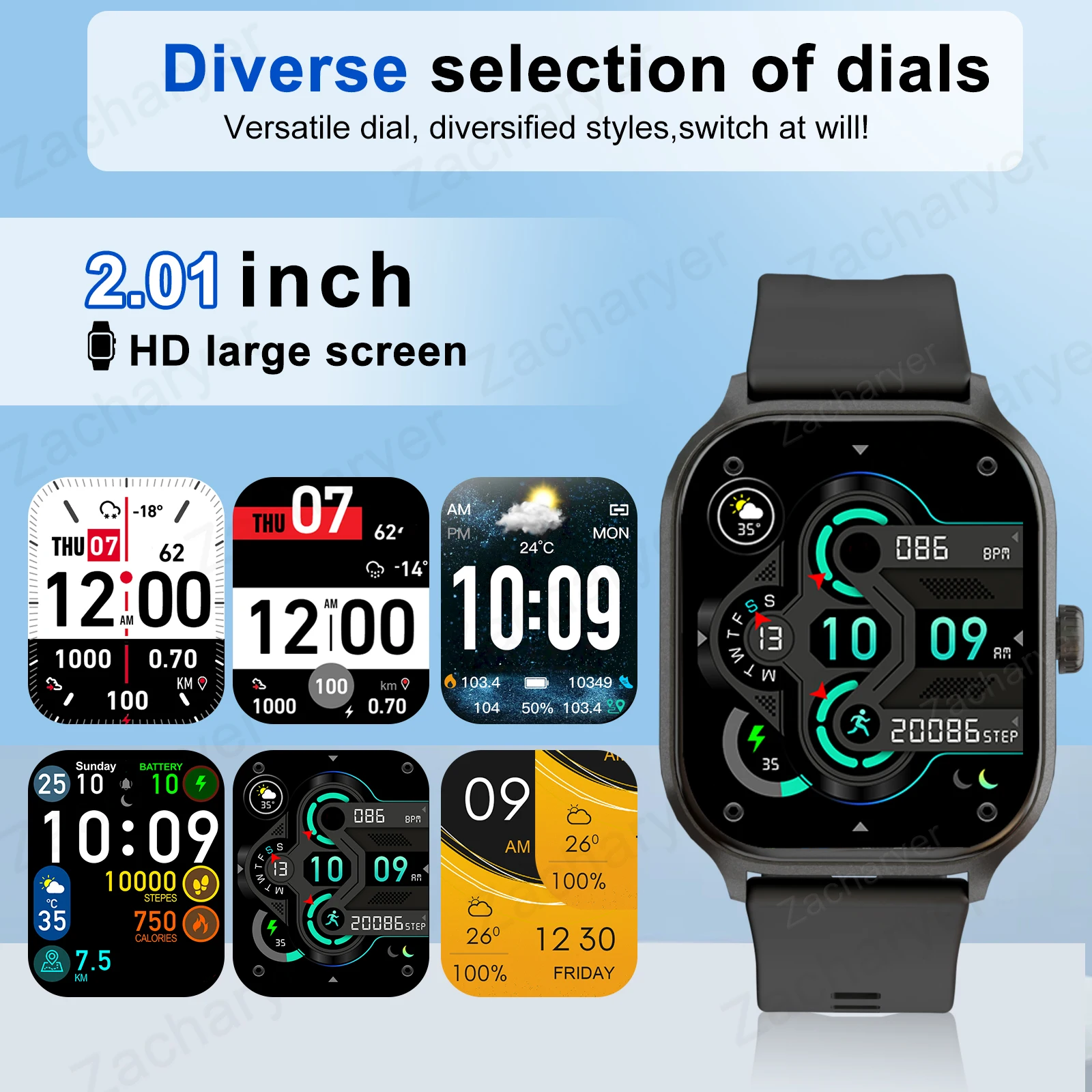 HOT With wireless call function, compatible with Android and iPhone, sports watch, application control, SMS reminder