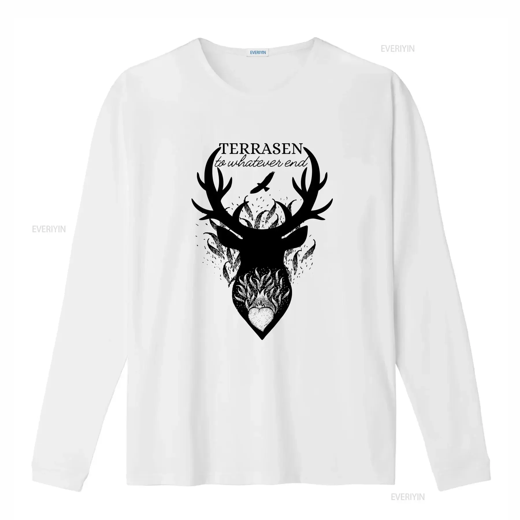 TOG Terrasen Fireheart To Whatever End Aelin Rowan SJM Merch Maasiverse White Classic Crewneck T shirt vintage Washed Stretched