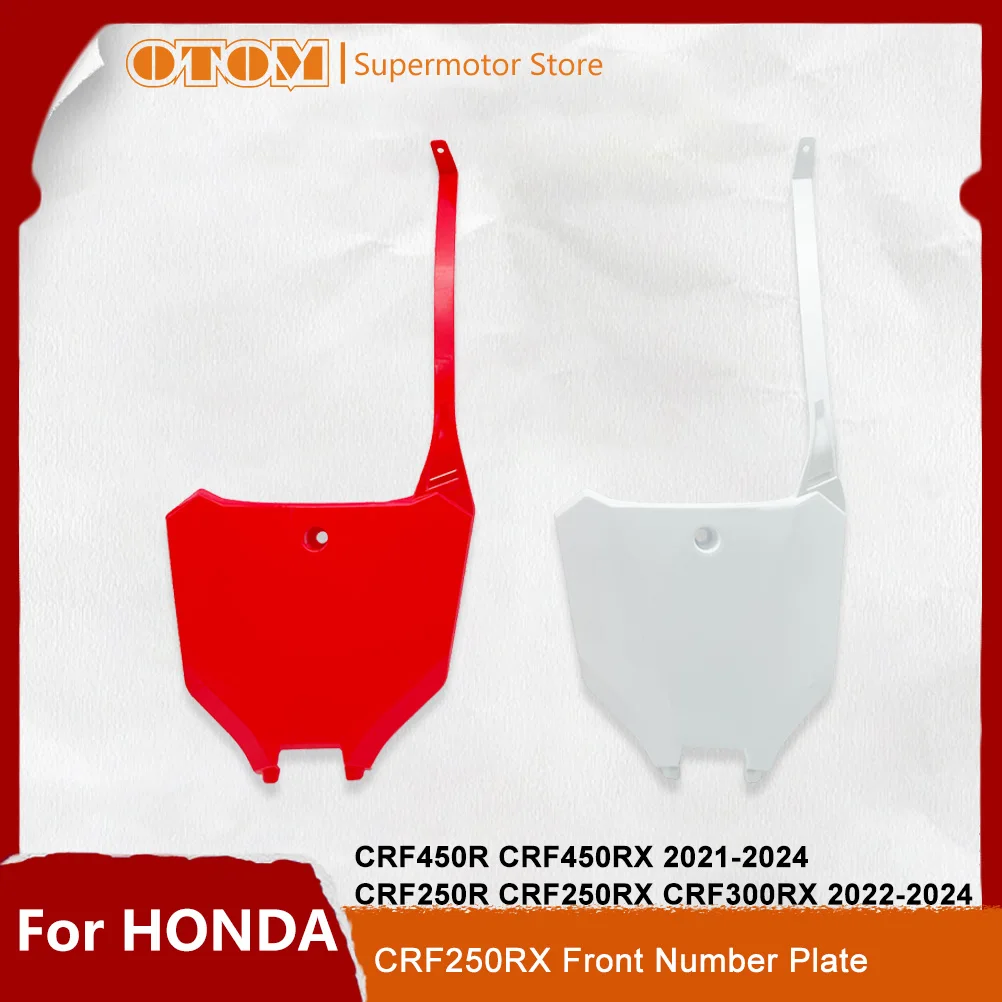 

Motorcycle Accessories 2021-2025 Front Number Plate Plastic Cover Registration Holder For HONDA CRF250R CRF250RX CRF450RX Bikes
