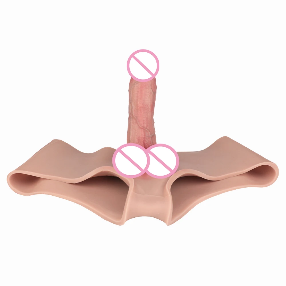 LEZEE سيليكون القضيب كم حزام على دسار السراويل جوفاء دسار غمد لينة Werable كم ديك توسيع الجنس لعب للرجال