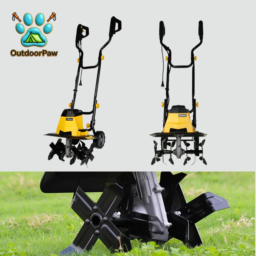 Electric Soil Loosener Household Garden Hand-push Tiller Electric Cultivator Agricultural Plow Hoeing Machine Rotary Weeder