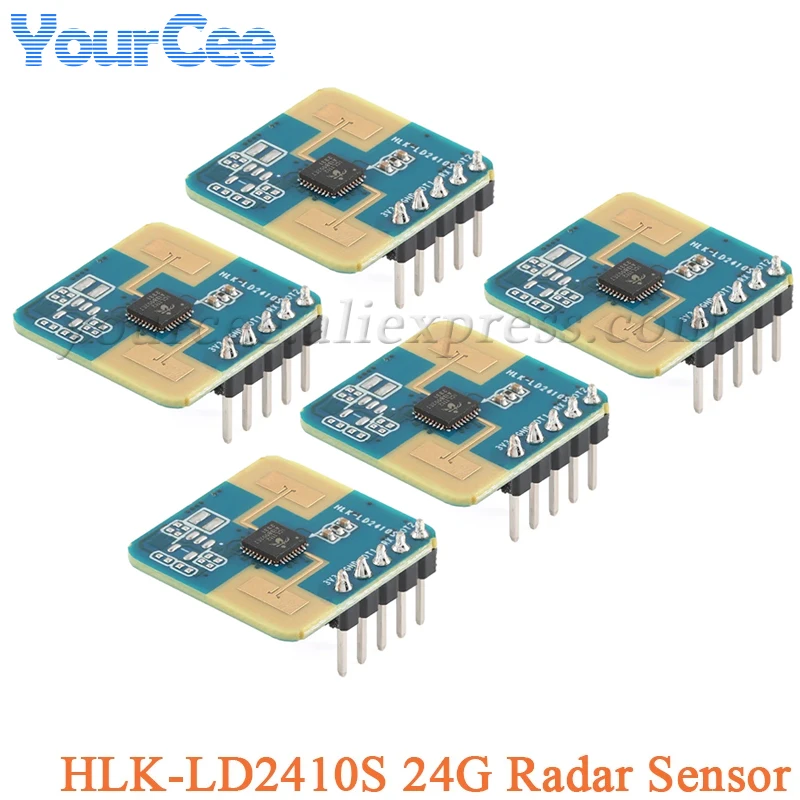 5pcs/1pc LD2410S 24G Human Presence Sensing Radar Sensor Module HLK-LD2410S Low Power LD2410 Detection Distance 8M 3.3V 0.1mA