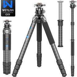 WEYLLAN GX9 Heavy Duty Carbon Fiber Tripod Compact Camera Tripod Monopod Tube 40mm with Ball Head for Telephoto Lens Load 40kg