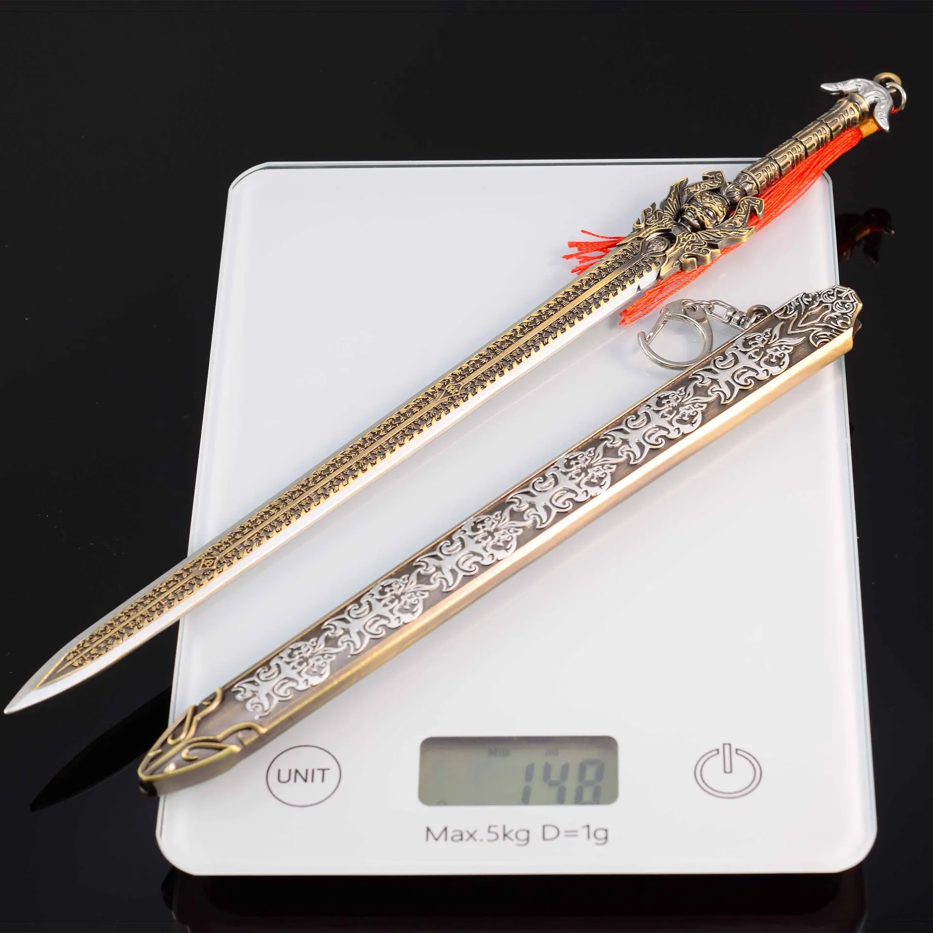 Espada de sabiduría china de Li Jinglong, 29cm, periféricos de Anime, modo de arma de aleación, arma de juguete, Samurai, Cosplay, juguetes, regalos, colecciona