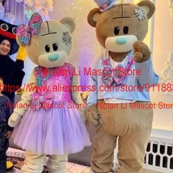 New High Quality Couple Cute Little Bear Mascot Costume Movie Props Role Playing Cartoon Set Carnival Hiking Adult Size 1336