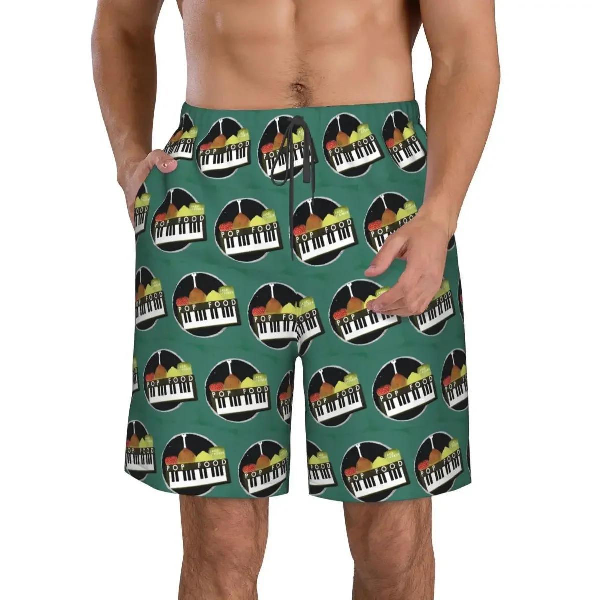Jack Stauber Pop Food Album Cover Trunks Beach Board Shorts Casual Quick Dry Swim Summer Men Pants