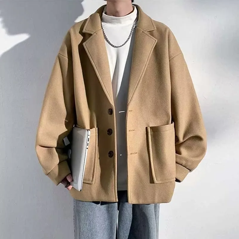 2025 uomo ort Bla lana Jaet sciolto casual Sle cappotto invernale calore e Faion giovanile design alla moda fibra di poliestere