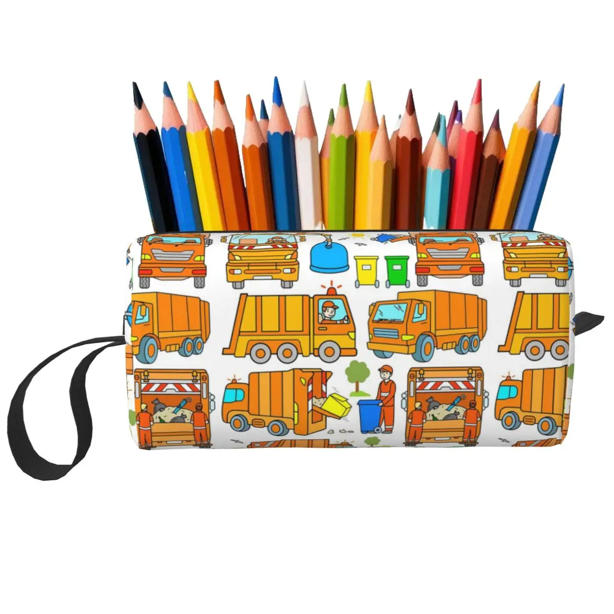 

Trashtrucks Rubbish Collection Vehicles Pencil Case for Kids Gifts Pen Box Pencil Bag Travel Women Cosmetic Bag Organizer Pouch
