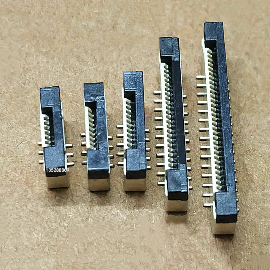 50pcs Ffc Fpc Socket 0.5mm Vertical Type Ribbon Flat Connector 4/6/8/10/12/14/16/20/24/30/34/40/50pin