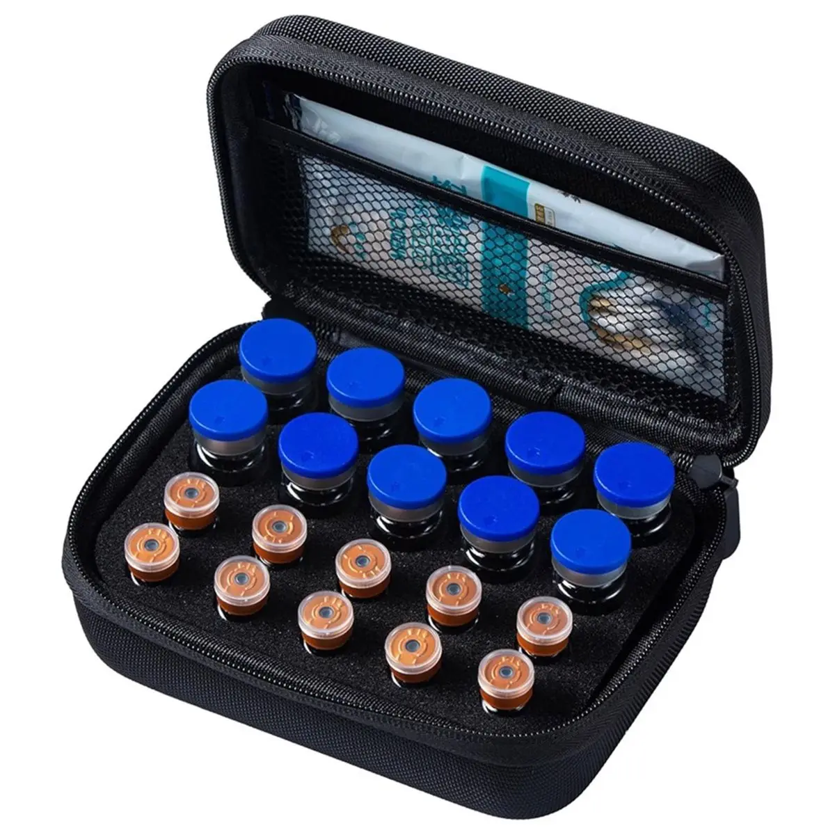A318K Peptide Case for Fridge, 20 Vials Holder, Fits 1ml 3ml 5ml 10ml Vials Storage, Not Fit Tall 10ml Vial SUMMER