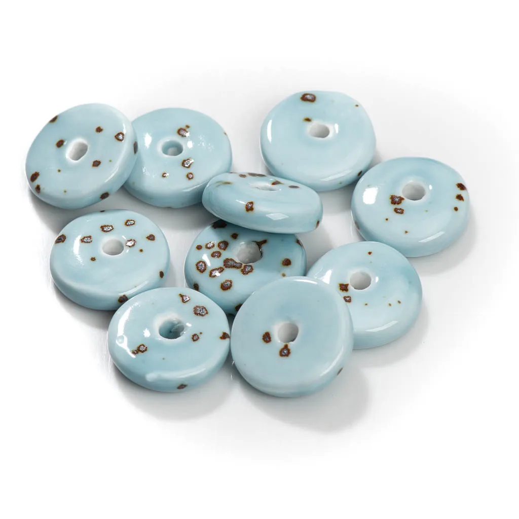 5pcs 24mm Retro Handmade Ceramic Beads Handmade Porcelain Jewelry Making For Necklace/Bracelet TCZ001