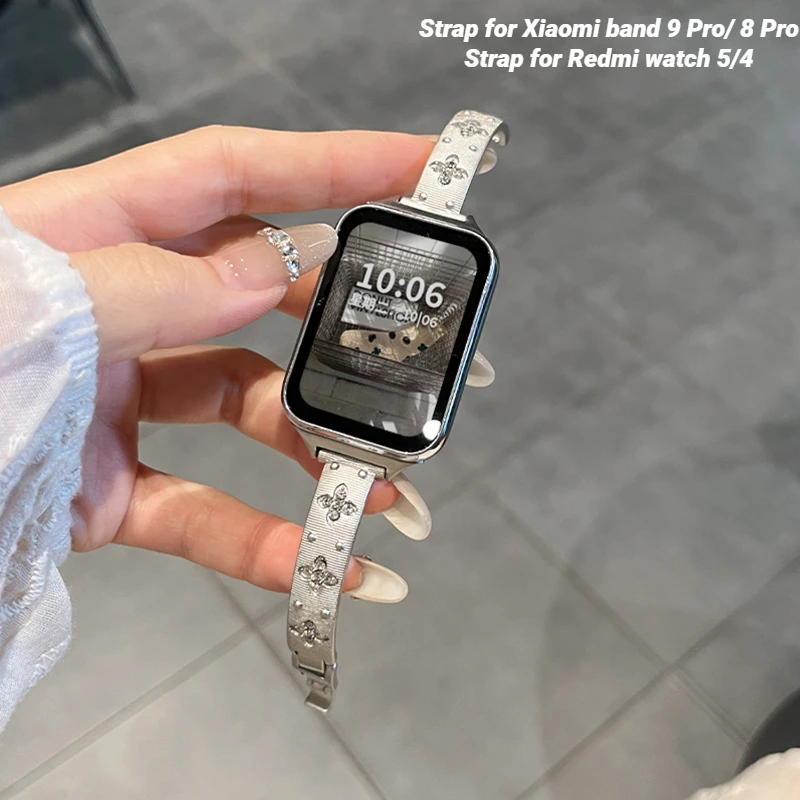 

Metal strap for Xiaomi band 9 Pro Stainless steel Sport watchband for Redmi watch 5/4 Correa bracelet Woman Smartwatch Wristband