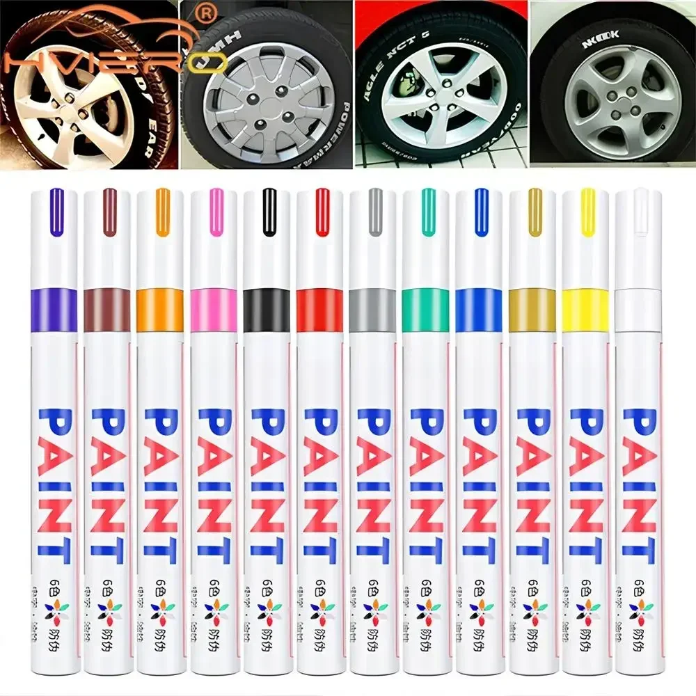 1X Color impermeable rueda de coches neumático oleoso marca pluma Auto goma neumático pintura cuidado limpiador champú esmaltes pintura bolígrafos