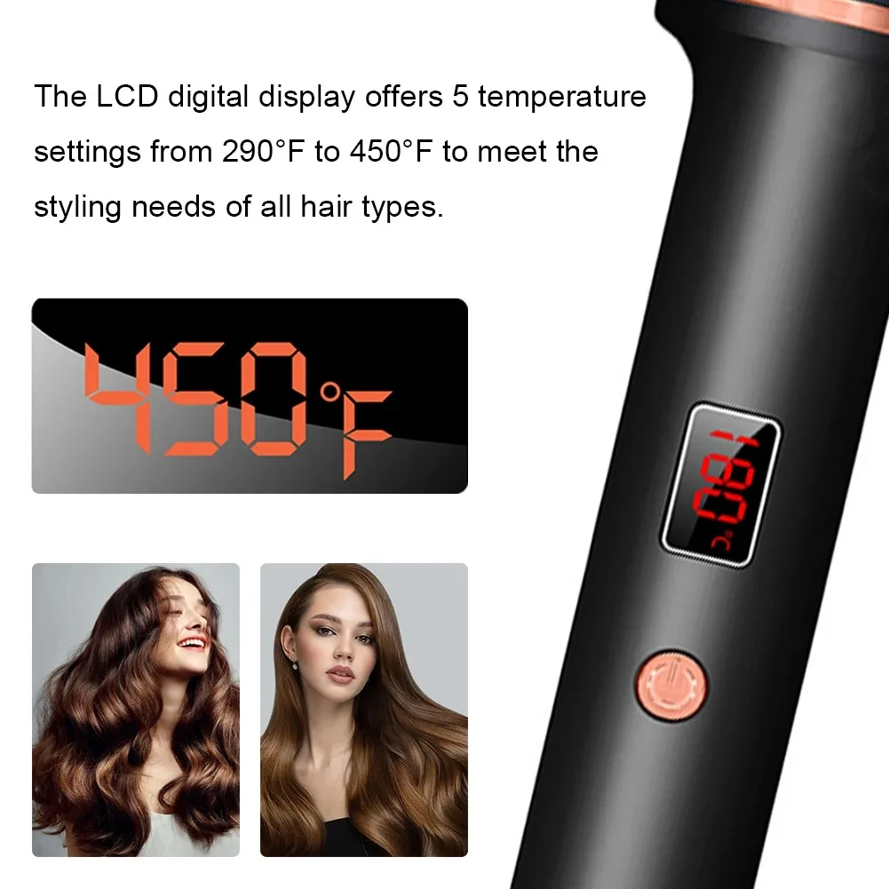 Electric Hair Curling Iron Brush Ceramic Ionic Hair Curler Hot Brush LCD Display Hair Straightener Fast Heating Hair Crimper