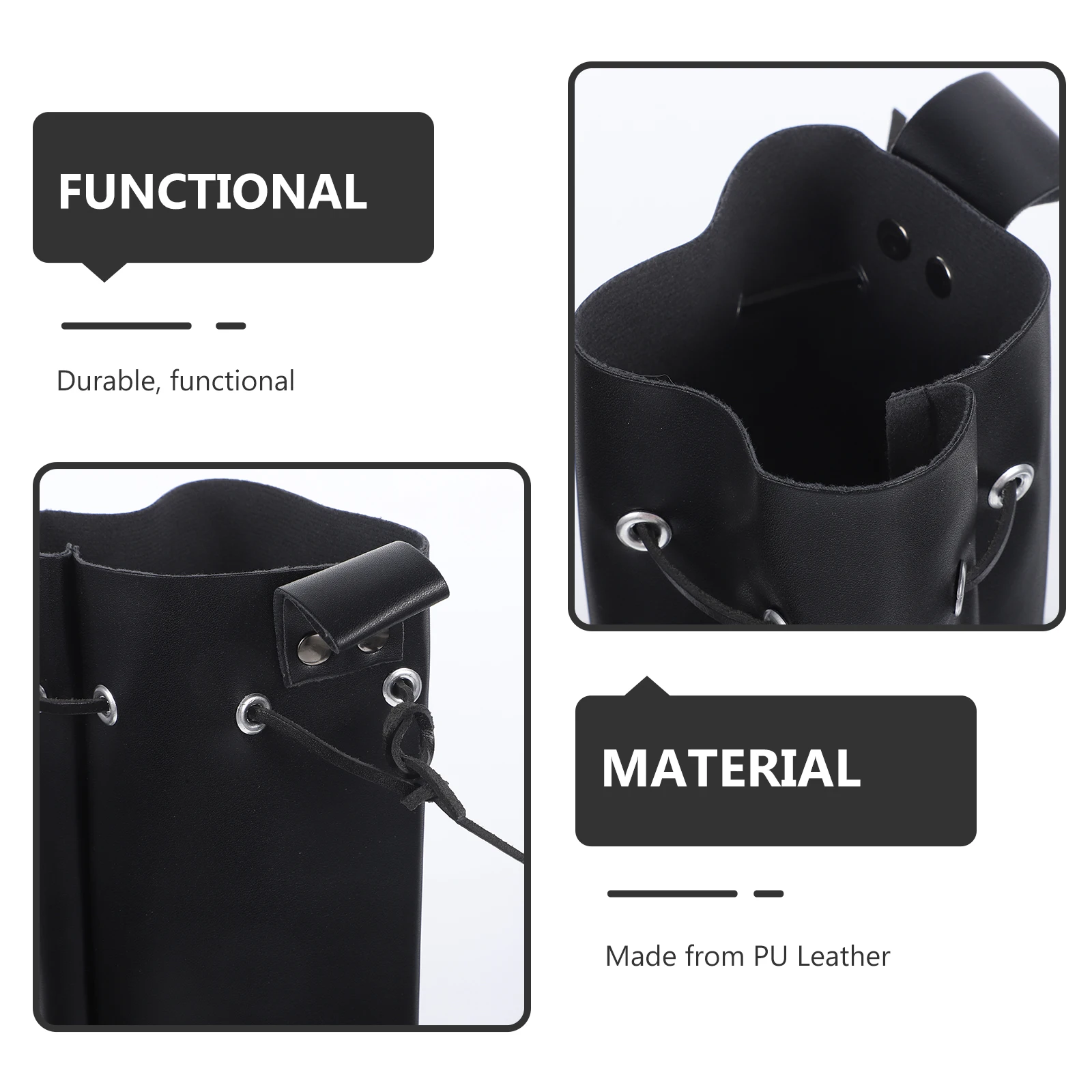 

Drawstring Waist Bag Renaissance Belt Pouch Cosplay Retro Medieval Purses Black Men's