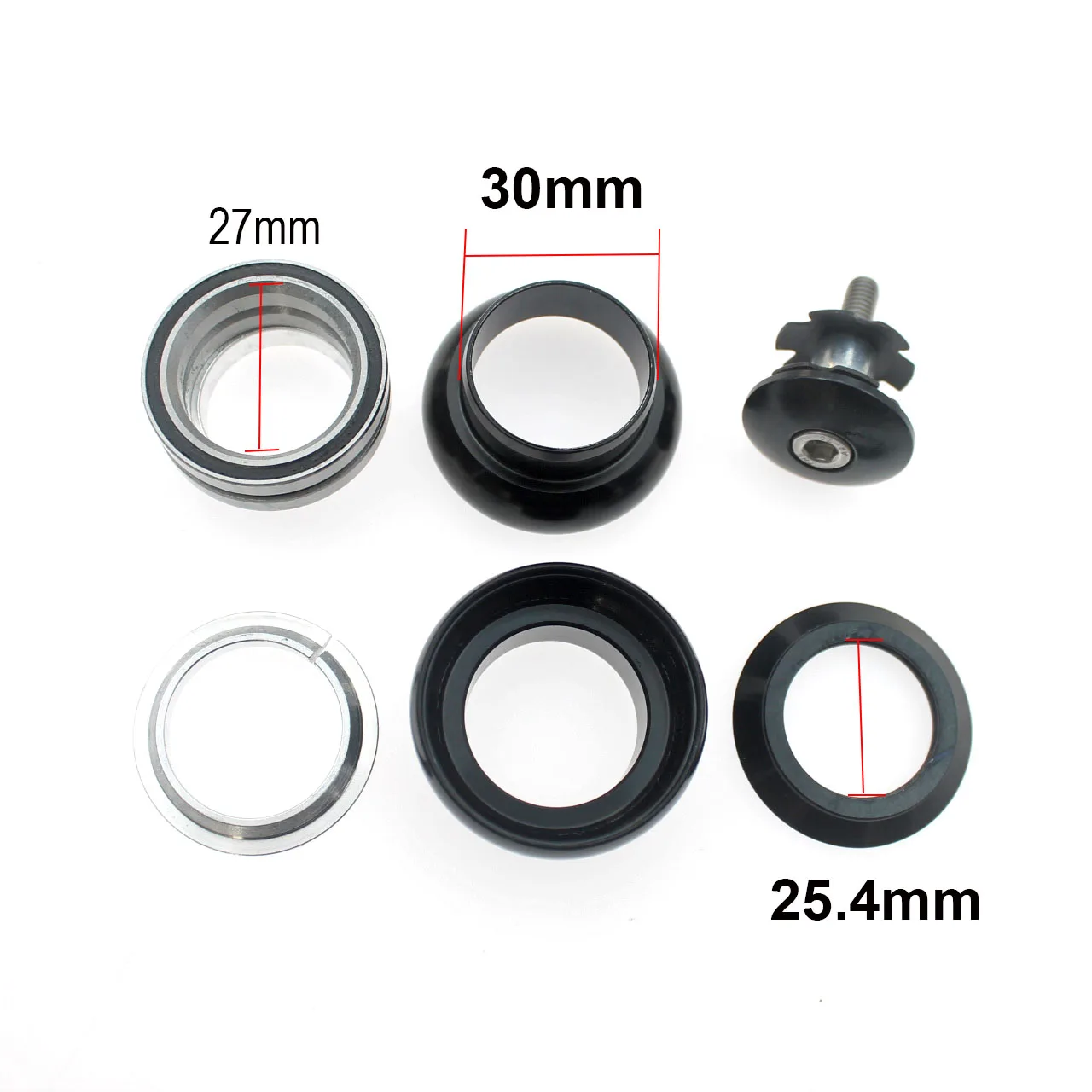 25.4mm fone de ouvido da bicicleta 25.4*30mm engrenagem fixa corrida bicicleta fone de ouvido rolamento engrenagem fixa bicicleta estrada liga alumínio fone de ouvido peças da bicicleta