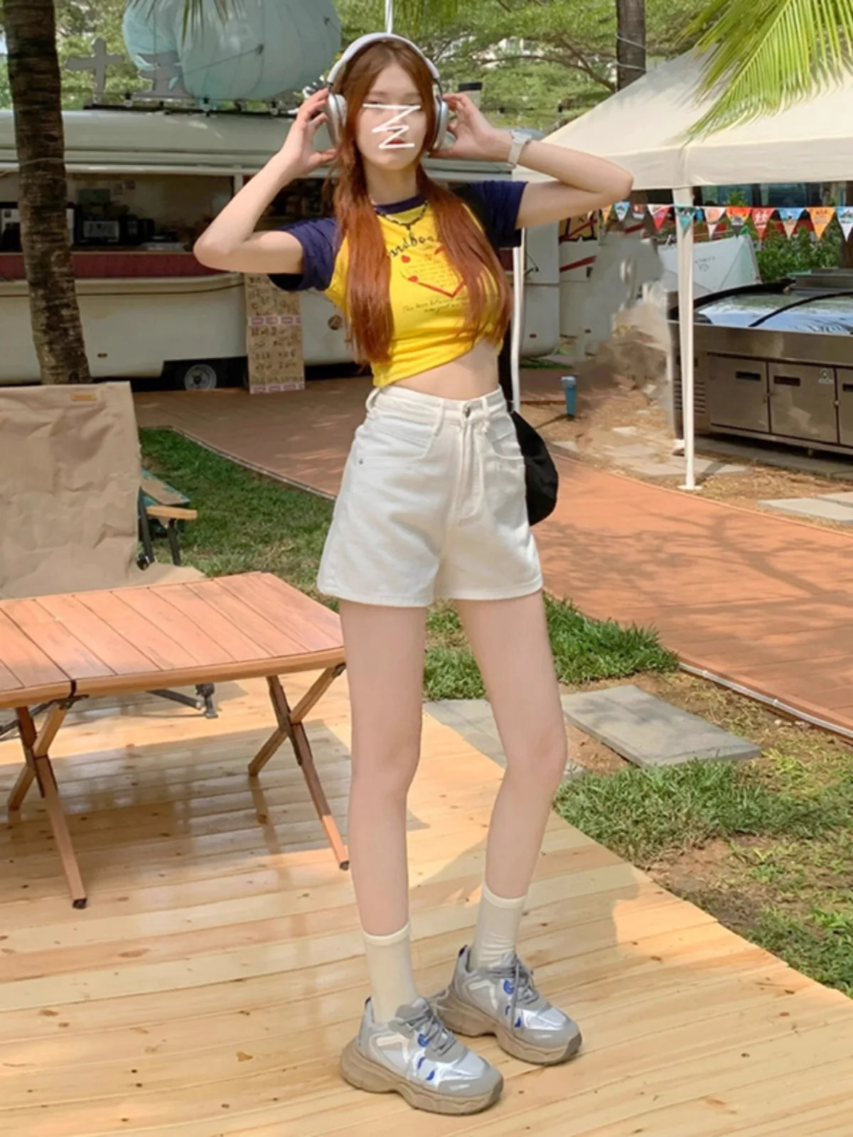 White High Waist Wide Leg Denim Shorts Women's Loose Fitting Slimming A-Line Hot Pants Summer New Style Commuter Korean Version