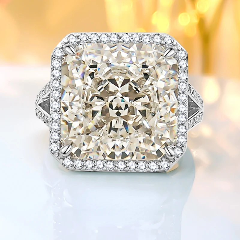 silver square ice cut ring embutidos com diamantes de alto carbono design elegante e versatil moda de luxo 925 01