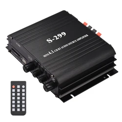 S-299 Mini 4.1 Audio Stereo Power Amplifier BT Portable Car and Home Dual-use 4*40W Remote Control Audio Amplifier