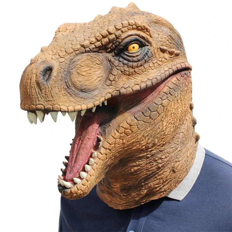 Máscara De látex De Tiranosaurio Rex, Cosplay De fiesta De Halloween, máscaras De dinosaurio, máscara De látex Realista, fiesta De disfraces De animales