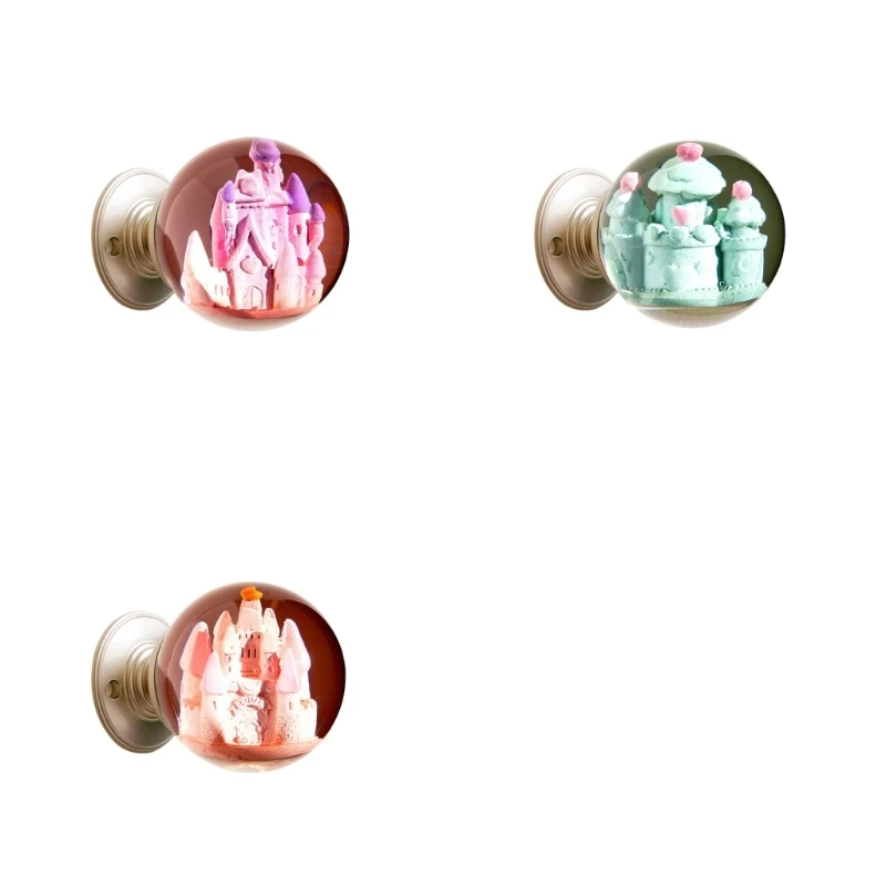 Decorative Door Handle Knob with 2.36 In Round Pull Accent for Interior Door or Wardrobe Hardware Update M4YD