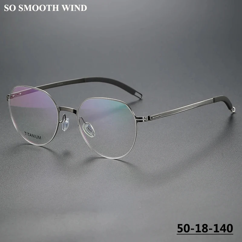 

Screwless Retro Round Glasses Frame Ultralight Men Women Titanium Circle Spectacles Thin Eyeglasses Elastic Leg Designer Eyewear
