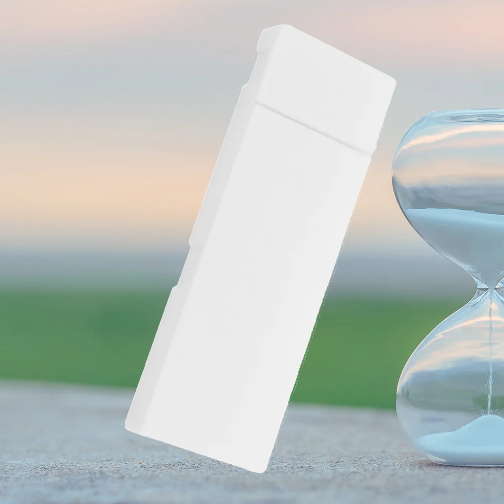 مقلمة بلاستيكية مقاس 7 × 2.5 سم صندوق أدوات مكتب كبير أبيض شفاف لتخزين حامل القلم الرصاص للمدرسة والمكتب