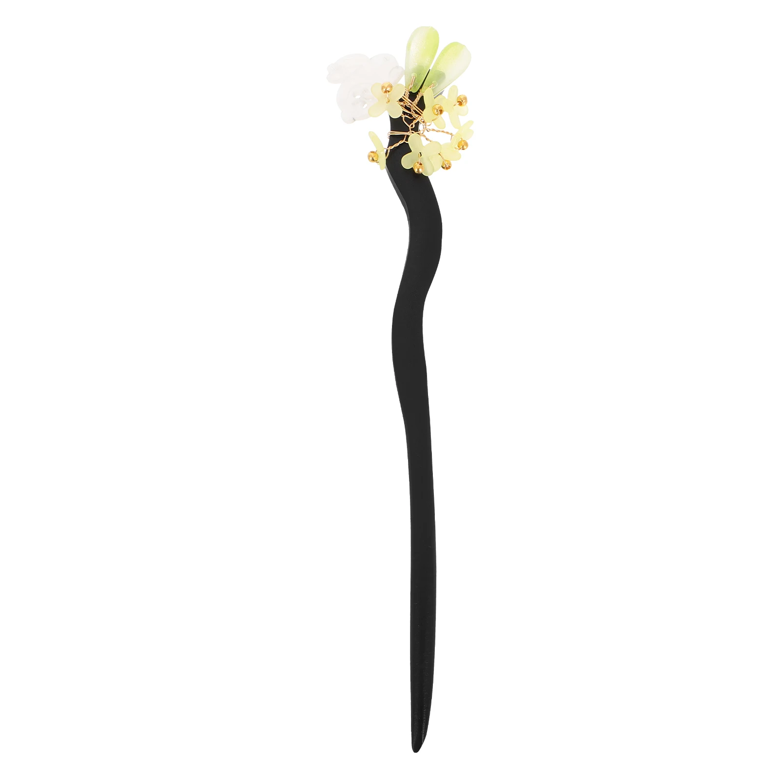 

Wood Sticks Vintage Chinese Design Flower Hairpins Lightweight Accessories For Women Girls Bun Holder Forks Rabbit Hair