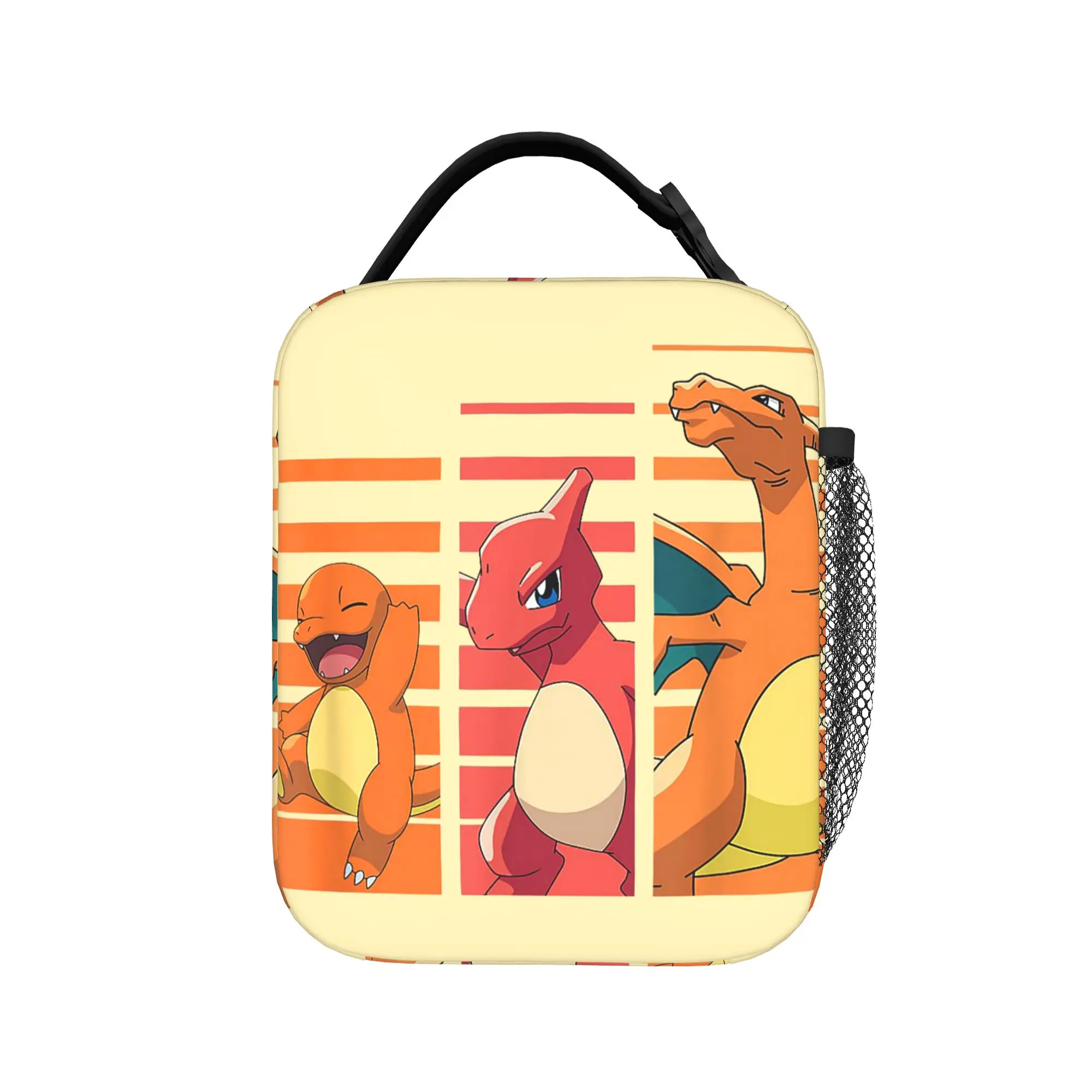 Sacs à déjeuner isothermes Pokemon Charmander Evolutions, sac isotherme, conteneur à déjeuner, sac fourre-tout portable, boîte à déjeuner, sacs de rangement pour aliments, école