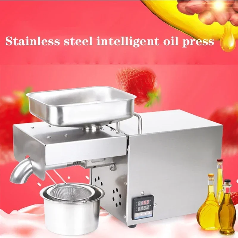 1PC Household 220v X1 Temperature Control Oil Press 610w Household Flaxseed Peanut Sesame Butter Oil Press 110v/220v Stainless S