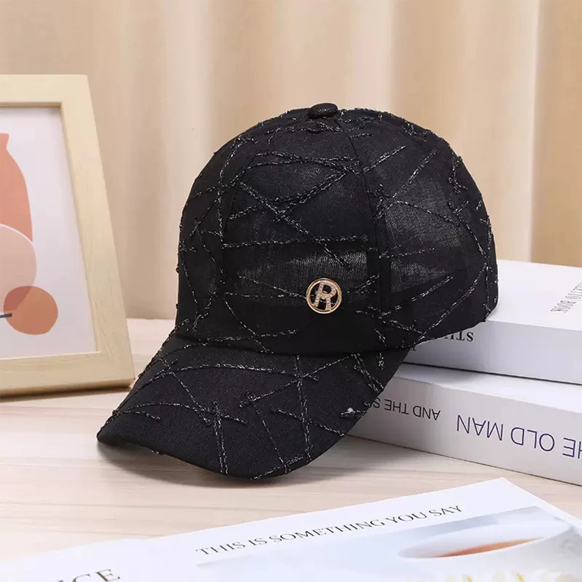 Unisex R Label Baseball Net Caps Spring Summer Outdoor Adjustable Casual Hats Sunscreen Hat Sports Cap