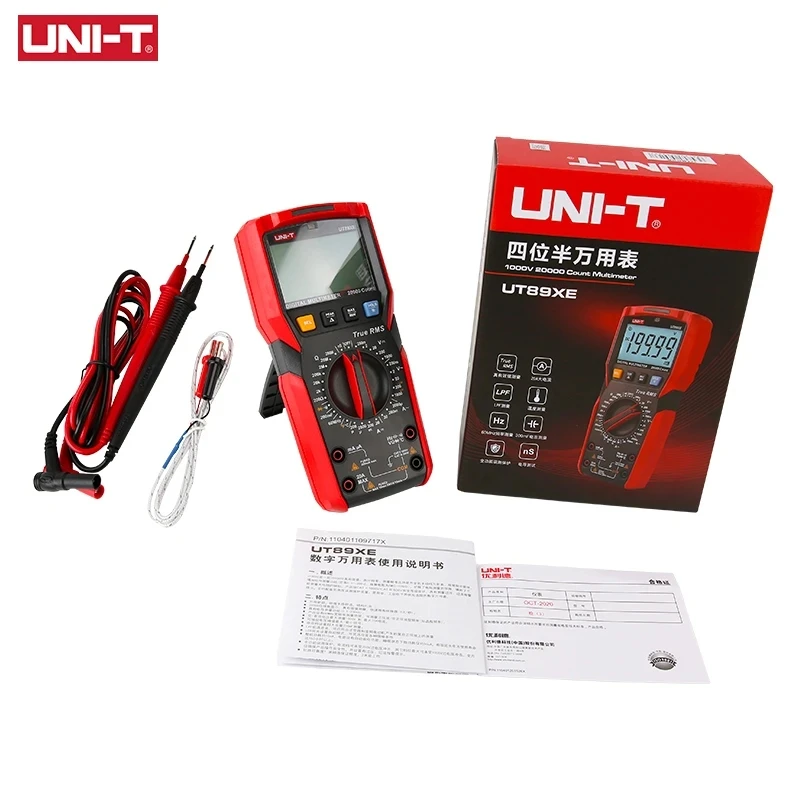 UNI-T UT89XE Digital Multimeter Professional Tester True RMS Manual Range DC AC Voltmeter Ammeter Capacitor Temperature Meter