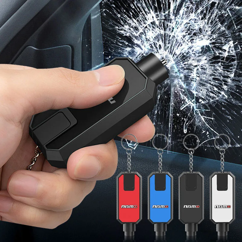 Car Safety Hammer Emergency Window Breaker Seat Belt Cutting Machine Emblem For Nissan Nismo GTR X-trail AlmeraWheel Center Caps