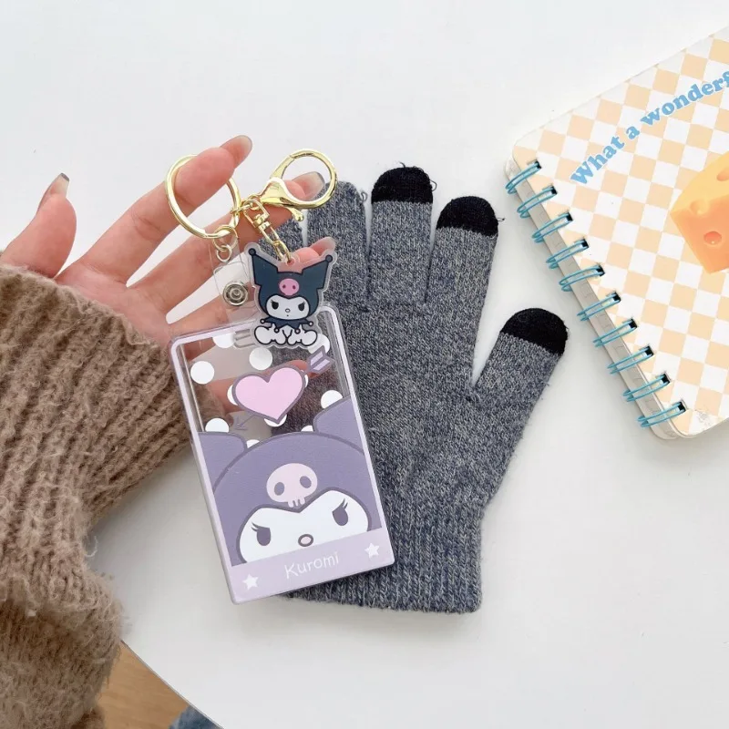 Sanrio Kuromi sleutelhanger anime cartoon paar tas hanger sleutelhanger mannen vrouwen sleutelhanger accessoires student bus ID deur kaart geval